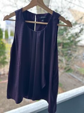 Banana Republic Sleeveless Pleated Plum Camisole